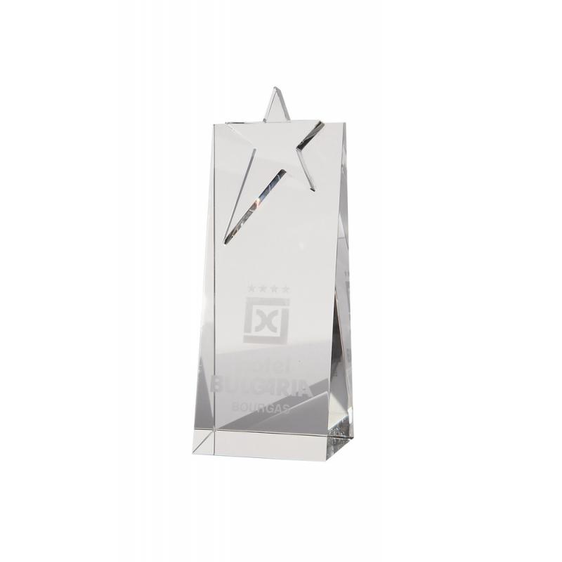 Image of 18cm Optical Crystal Star Rectangle Award