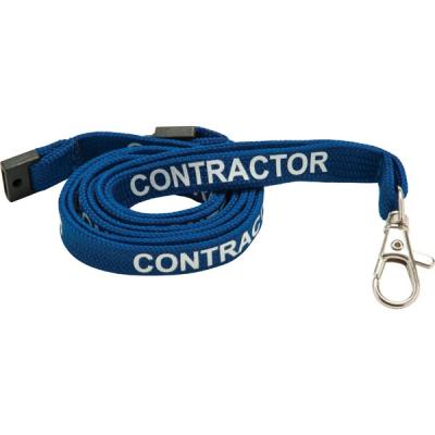 Image of 10mm Tubular Lanyard Pre-Printed: CONTRACTOR