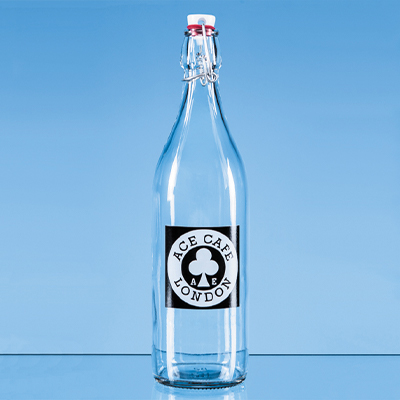 Image of 1 Litre Round Flip Top Bottle White Top